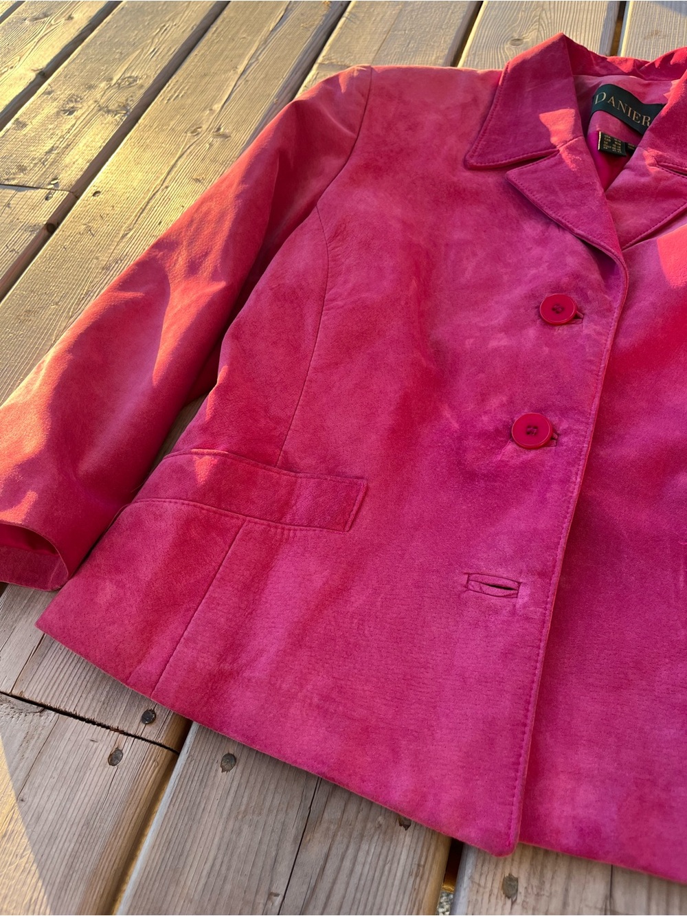 Danier Hot Raspberry Suede Jacket - Picture 9 of 11